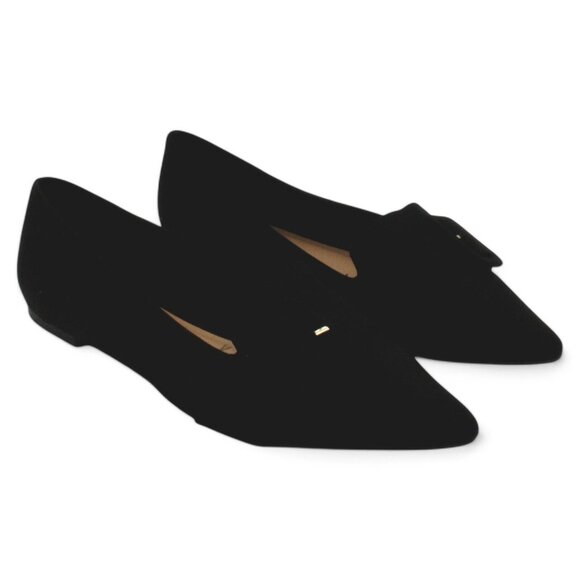 Journee Collection Women's Audrey Buckle Pointed Toe Ballet Flats - Black - Picture 1 of 8